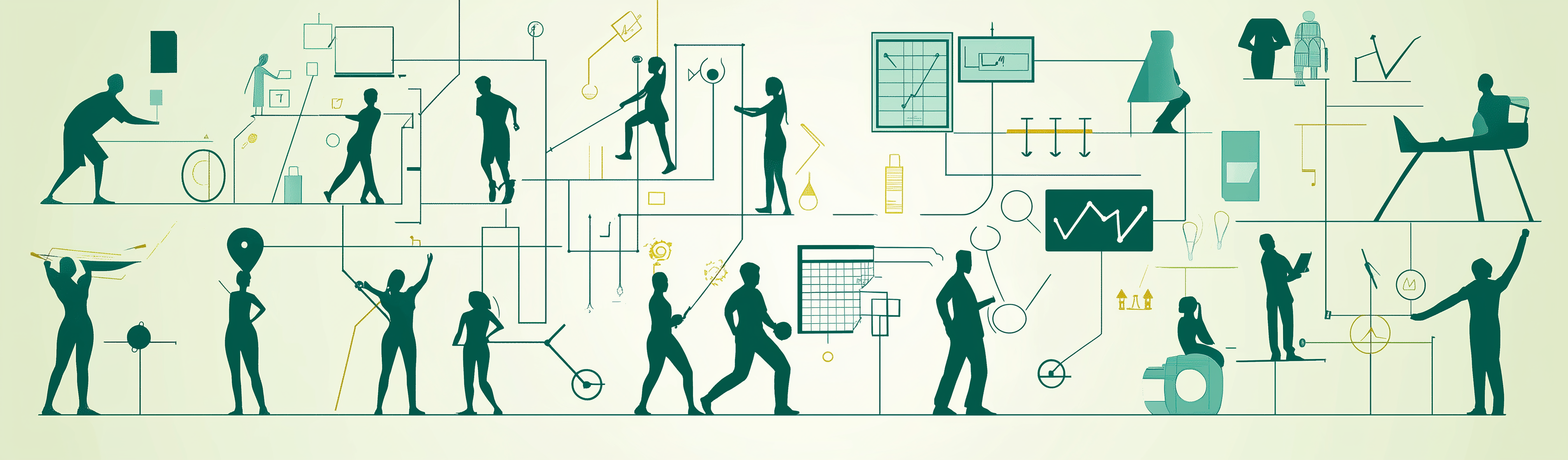 Our Services - Illustration of people engaged in various professional activities