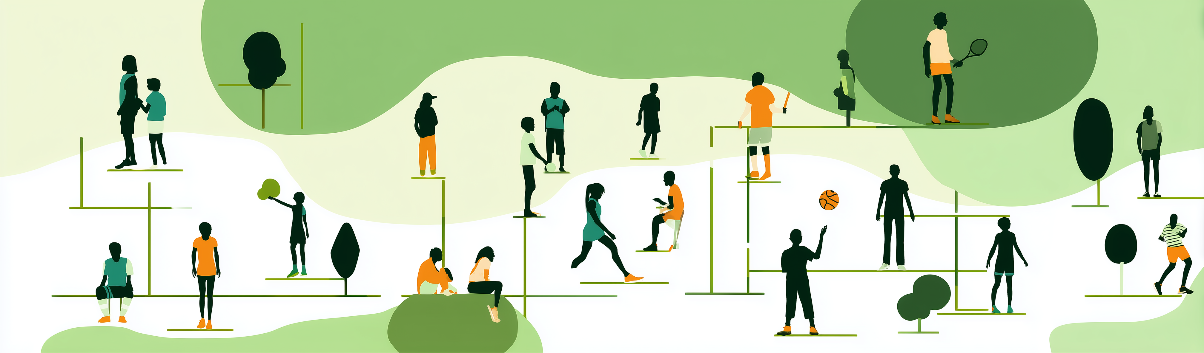 Community First - People engaged in various physical activities