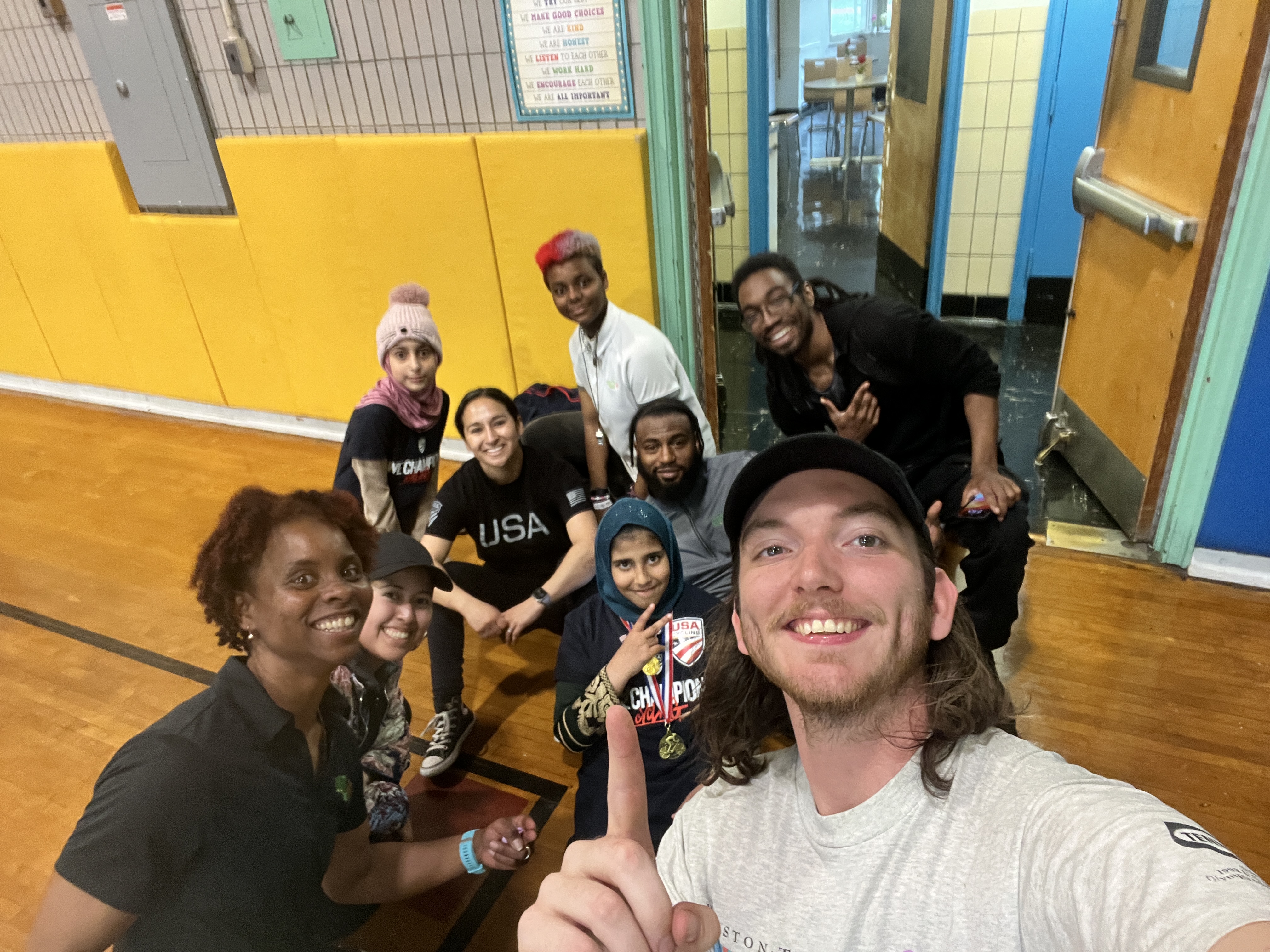 Team selfie with cycling program participants and instructors
